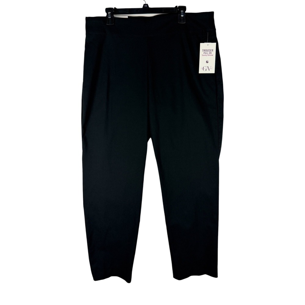 Gloria Vanderbilt Womens Pull On Trouser Tummy Slimmer Black 18 Short NWT